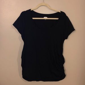 Maternity XL Old Navy Fitted Black Ruched Tee